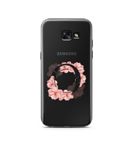 Pembe Çiçekli Harf Tasarım Süper Şeffaf Silikon Telefon Kılıfı Samsung A5 (2015)