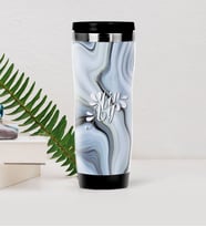 BK Gift Kişiye Özel Mermer Desenli Çelik Termos Bardak  3