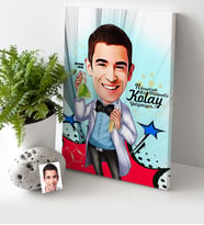 BK Gift Kişiye Özel Bay Kimya Mühendisi Karikatür Kanvas Tablo 30x50cm 2