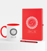 BK Gift Kişiye Özel İsimli Kırmızı Defter Kalem Kupa Seti - 2