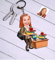 BK Gift Kişiye Özel Bayan Öğretmen Karikatür Anahtarlık  4
