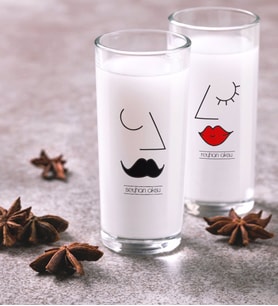 BK Gift Kişiye Özel Renkli Baskılı Picasso Erkek ve Kadın Figür İkili Rakı Bardağı Seti-1 (Beyaz)