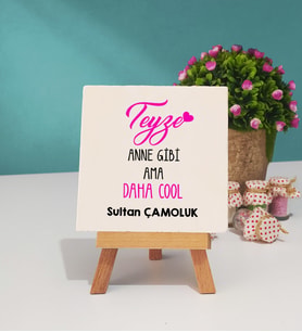 Teyzeye Hediye Kişiye Özel Teyze Dekoratif Taş Baskı