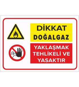 MIGNATIS - Dİkkat Doğalgaz Yaklaşmak Tehlikeli Ve Yasaktır Levhası - Sac Malzeme 50x70cm