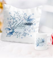 BK Gift Kişiye Özel Yılbaşı Mutlu Yıllar Temalı Yastık Kupa Seti - 12