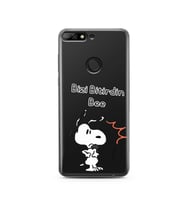 Snoopy Tasarımlı Süper Şeffaf Silikon Telefon Kılıfı Huawei Y7 2018