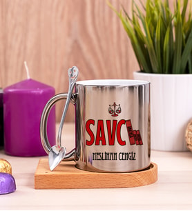Savcı Ahşap Altlıklı Silver Kupa Bardak