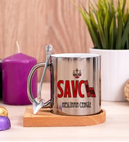 Savcı Ahşap Altlıklı Silver Kupa Bardak