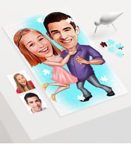 BK Gift Kişiye Özel Sevgililer Karikatür 240 Parça A3 Puzzle  3