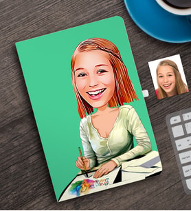 BK Gift Kişiye Özel Bayan Grafik Tasarımcı Karikatürlü Defter