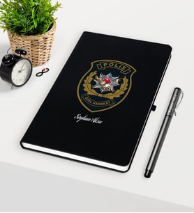 BK Gift Kişiye Özel Polis Özel Harekat Temalı Siyah Defter Kalem Seti