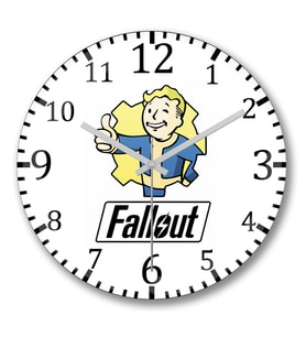 Fallout Vault Boy Duvar Saati Bombeli Gercek Cam