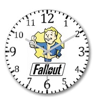 Fallout Vault Boy Duvar Saati Bombeli Gercek Cam