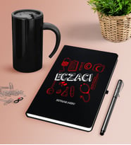 BK Gift Kişiye Özel Eczacı Siyah Defter Kalem Termos Mug Seti-2 (Model 1)