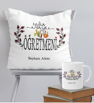 BK Gift Kişiye Özel Yılın En İyi Öğretmeni Temalı Yastık Kupa Seti - 2