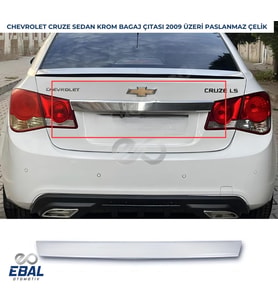 Chevrolet Cruze Sedan Krom Bagaj Çıtası 2009 Üzeri P. Çelik