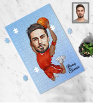 Kişiye Özel Basketbolcu Karikatürlü A4 99 Parça Puzzle Bay-1