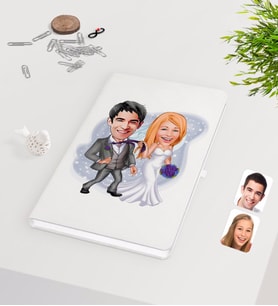 BK Gift Kişiye Özel Sevgililer Günü Temalı Evleniyoruz Karikatürlü Beyaz Defter-6
