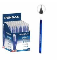 50 Adet Mavi Tükenmez Kalem - Medium Ballpoint Pen - 1.0 Tükenmez Kalem (Karışık)