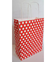 KRAFT KAĞIT ÇANTA KIRMIZI PUANLI 18CM X 24CM - 1 ADET (Karışık)