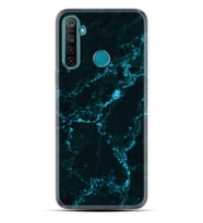 Kılıfland Realme 5İ Kılıf Silikon Resimli Kapak Koyu Mavi Mermer Stok 1297