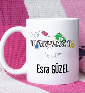 Bankacı Kişiye Özel Tasarımlı Bankacı Kupa Bardak
