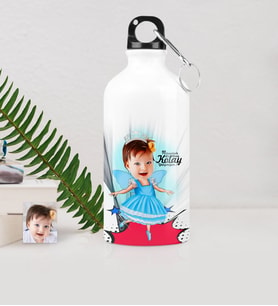 BK Gift Kişiye Özel Kız Çocuk Karikatürlü Metal Suluk 500 Ml 1