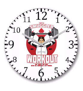 Star Wars The Smuggler Workout  Duvar Saati Bombeli Gercek Cam