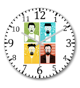 Fases Walter White  Breaking Bad Duvar Saati Bombeli Gercek Cam