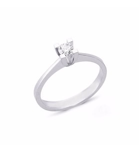 0,32ct Pırlanta Tektaş Yüzük-14k (Beyaz)