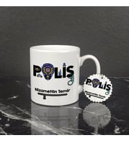 Polise Hediye Kupa Bardak ve Anahtarlık Set 001