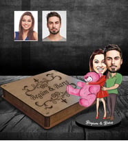 Kişiye Özel Sevgili Karikatürlü Ahşap Biblo Kutulu Model 8