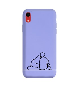 Iphone XR Çizgi Tasarımlı Mor Lansman Telefon Kılıfı
