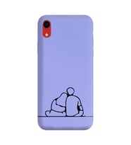 Iphone XR Çizgi Tasarımlı Mor Lansman Telefon Kılıfı