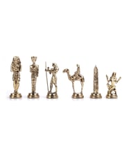 (Sadece Satranç Taşı İsteyene) Gifthome, Büyük, Metal, Parlak, Mısır Figürlü Satranç Taşı (Çok Renkli)