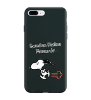 Snoopy Tasarımlı Siyah Lansman Telefon Kılıfı İphone 8 Plus