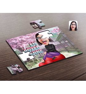 BK Gift Kişiye Özel En Güzel Anne Karikatürlü Ahşap Puzzle-1