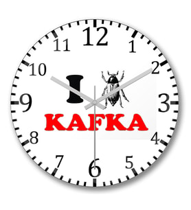 Kafka Duvar Saati Bombeli Gercek Cam