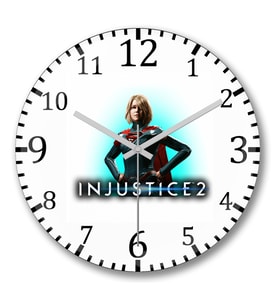 Supergirl Injustice Duvar Saati Bombeli Gercek Cam