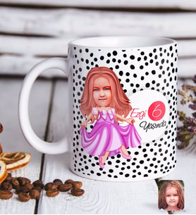 BK Gift Kişiye Özel Kız Çocuk Yaş Karikatürlü Beyaz Kupa Bardak-17