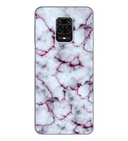 Mor Mermer Tasarımlı Süper Şeffaf Silikon Telefon Kılıfı Xiomai Redmi Note 9 Pro