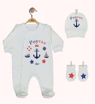 Pia Baby Gl 1936-01 İsme Özel Üçlü Tulum Set