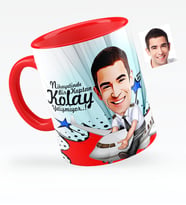 BK Gift Kişiye Özel Bay Kaptan Pilot Karikatürlü Kırmızı Kupa Bardak  1