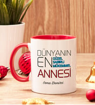 Anneler Günü Hediyesi İçi Ve Kulpu Renkli Kupa Bardak