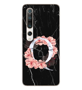 Mermer Çiçekli Harf Tasarım Süper Şeffaf Silikon Telefon Kılıfı Xiomai Mi10- Mi 
