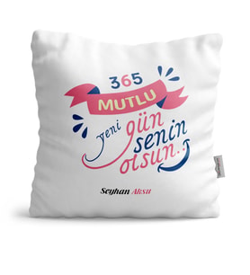 BK Gift Kişiye Özel 365 Mutlu Yeni Gün  Yastık  2