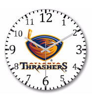 Atlanta Thrashers Duvar Saati Bombeli Gercek Cam