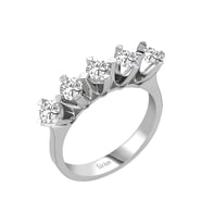 Sirius E Renk 1 Karat Pırlanta 5 Taş Yüzük 0723R0094