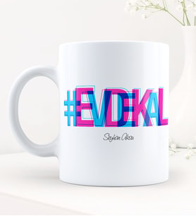 BK Gift Kişiye Özel EvdeKal Hashtag Beyaz Kupa Bardak - 5