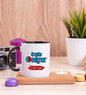 Grafiker Ahşap Altlıklı Mumlu Siyah Kupa Bardak